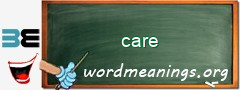 WordMeaning blackboard for care